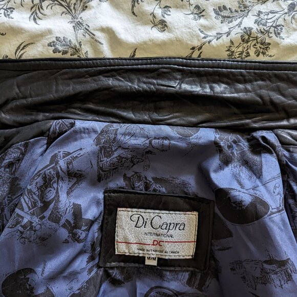 Black Leather Bomber Jacket - Picture 4 of 16